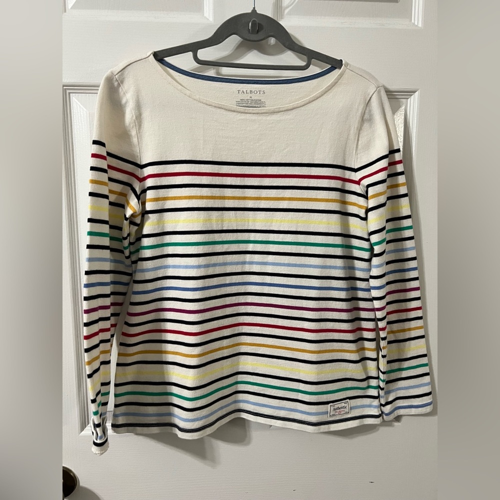 Talbots Striped Cotton Top - Size Medium